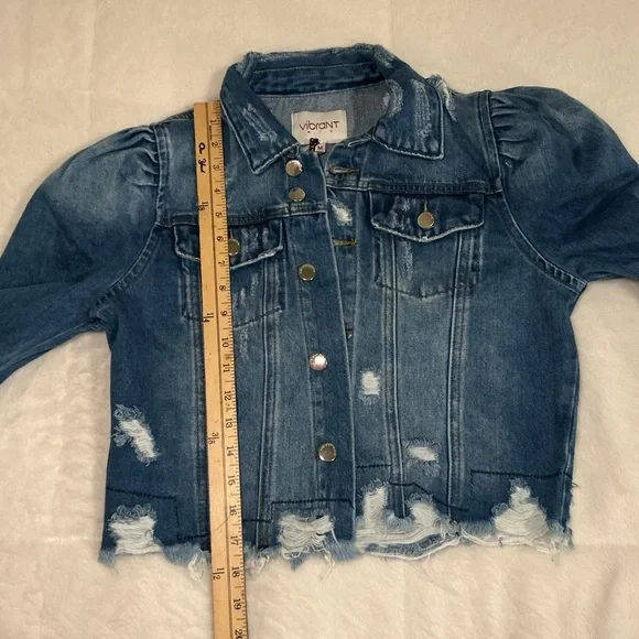 Distressed Blue Denim Jacket - Picture 3 of 6